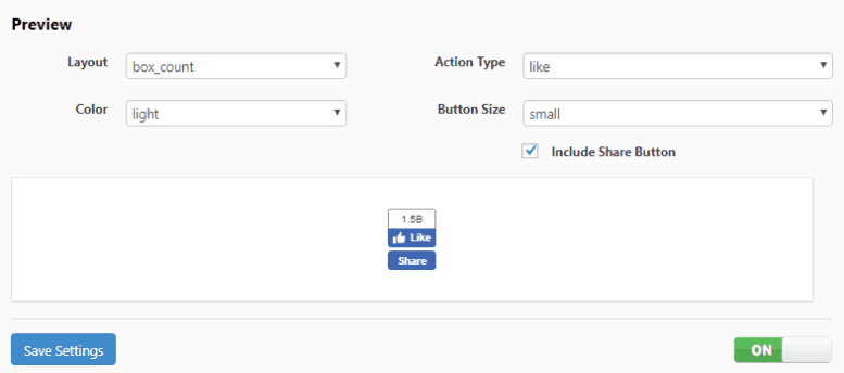 WP Like Button Preview Section
