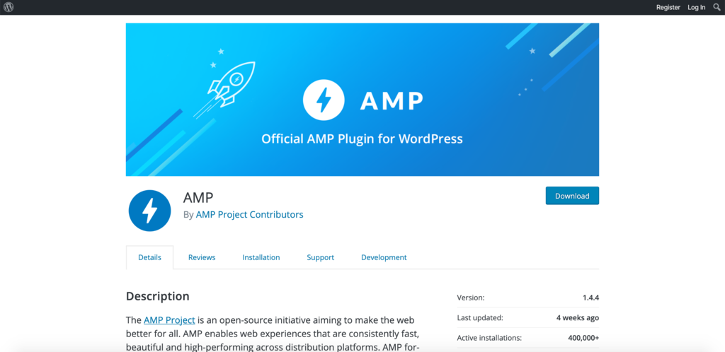 AMP for WordPress official plugin download page