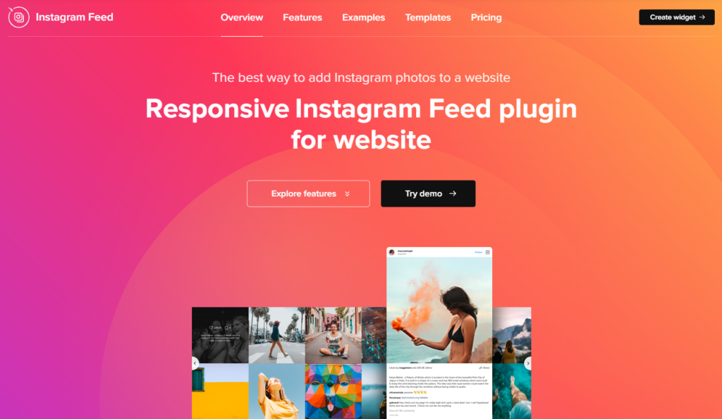 Instagram Feed plugin homepage