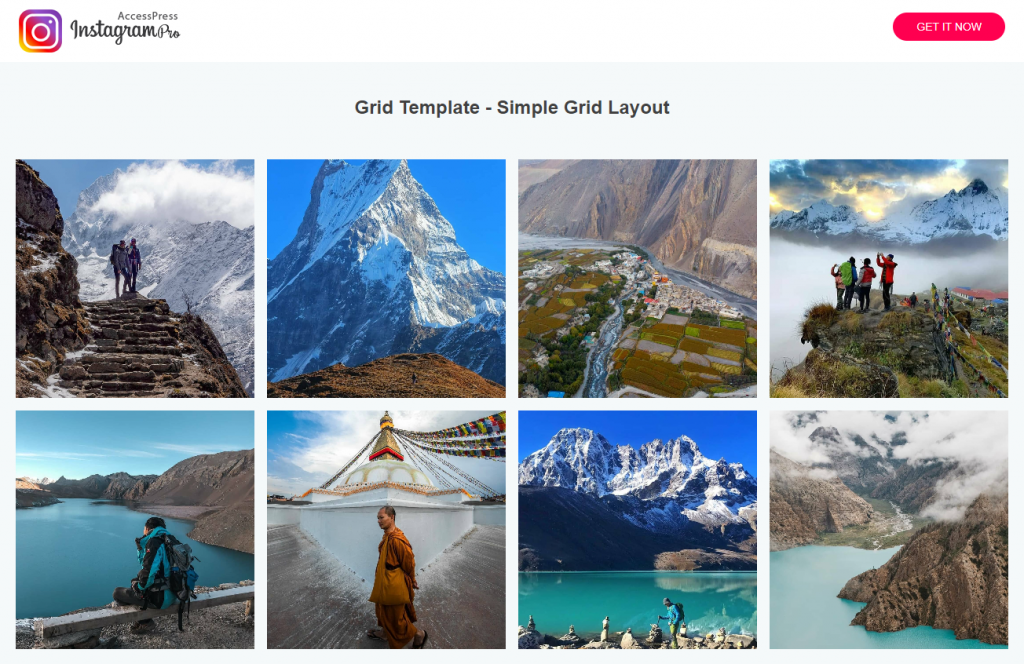 AccessPress Instagram Pro Grid Template