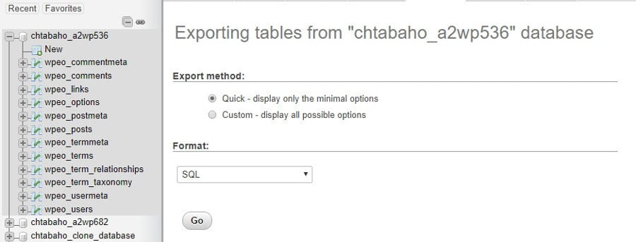Exporting your database.