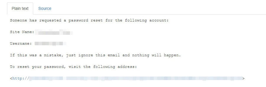Your password reset email.