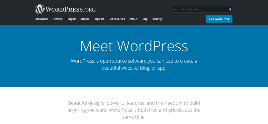 WordPress.org's homepage