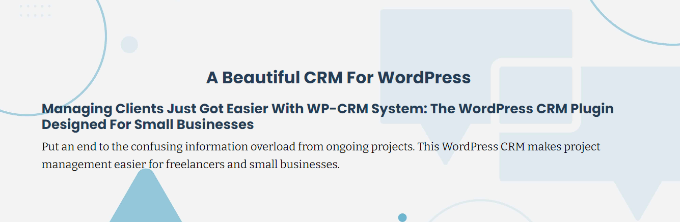 Screenshot of WP CRM System's plugin banner