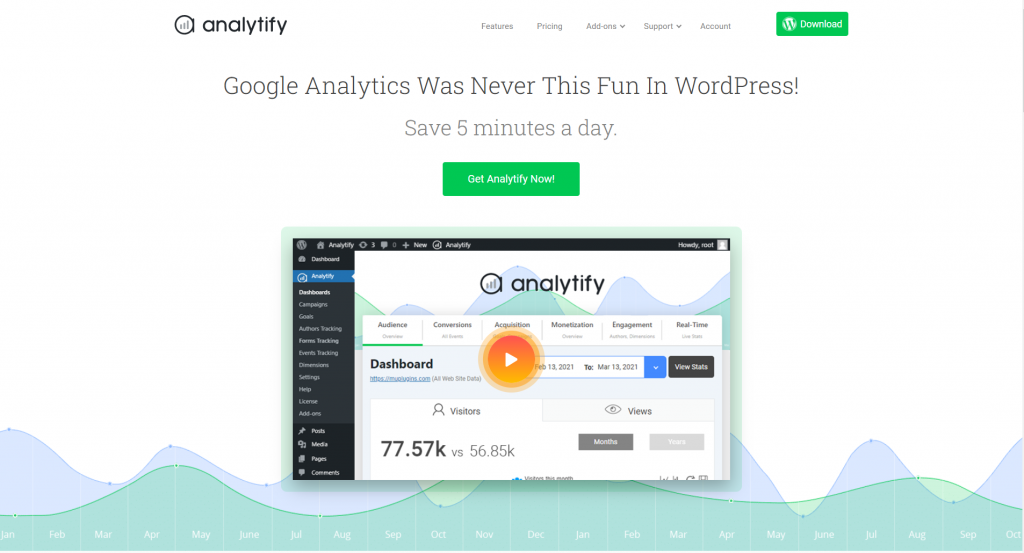 The Analytify plugin homepage