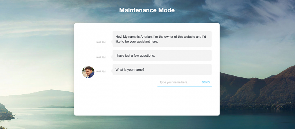 Custome-made maintenance mode page