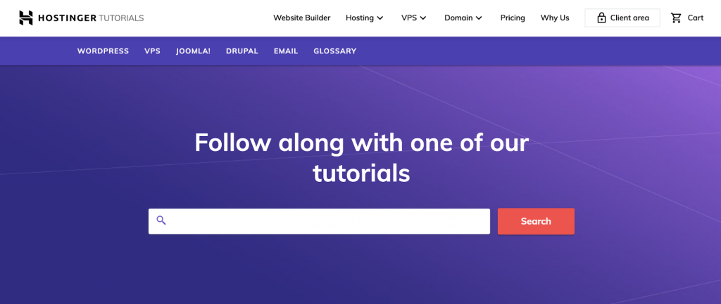 Hostinger tutorials platform for learning WordPress
