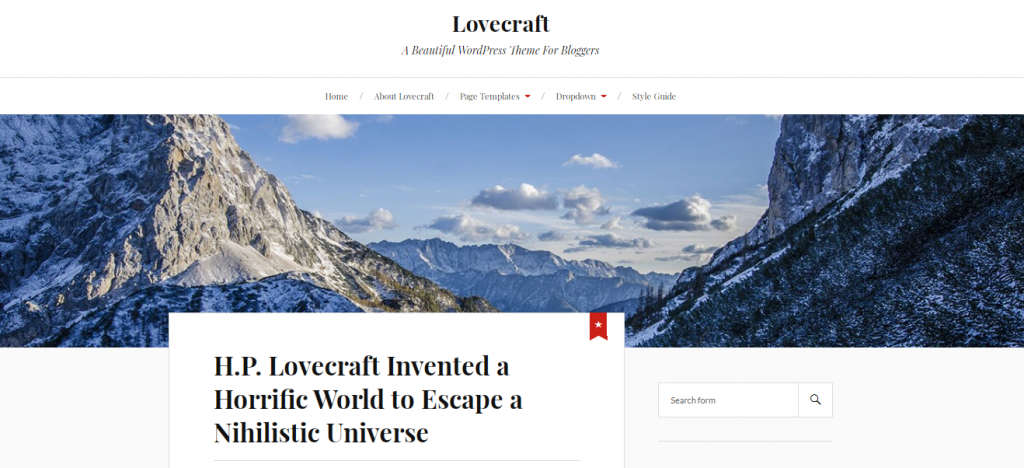 Lovecraft Free WordPress Blog Theme