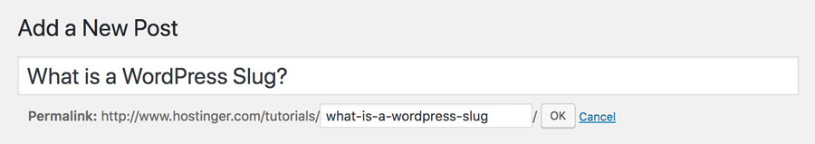Set WordPress Post Slug