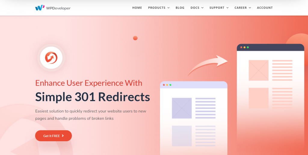 The homepage of Simple 301 Redirects
