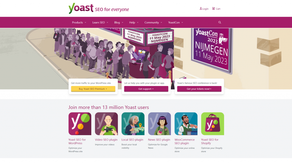 The homepage of Yoast SEO