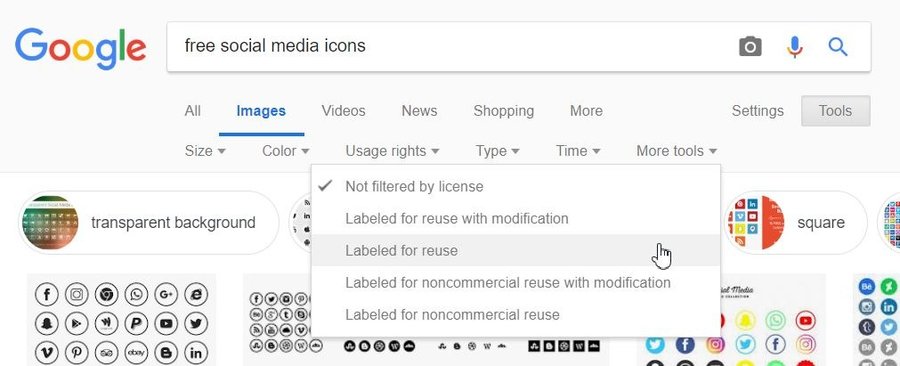 Google Search Image filtered with labeled for reuse usage rights.