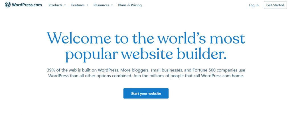 Screenshot showing one of WordPress main pages