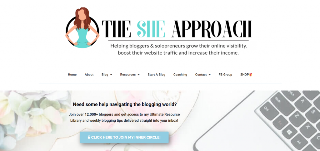 The She Approach landing page