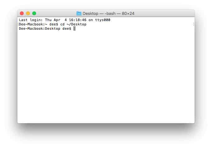 Change Directory Using MacOS Terminal