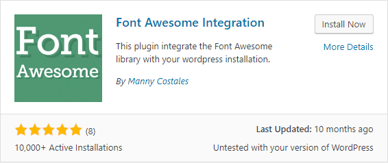 Font Awesome Integration plugin