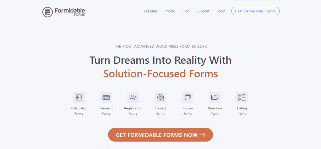 Formidable Forms donation plugin comes with numerous form types and templates
