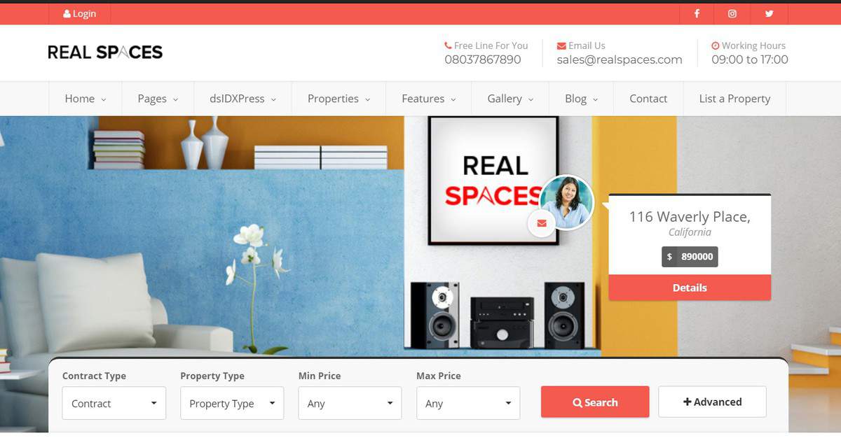 Real Spaces theme for WordPress