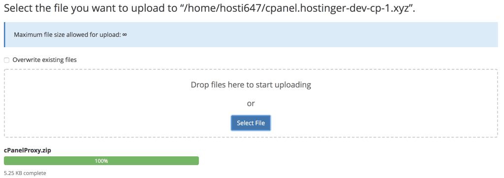 upload cpanel proxy tool the the cpanel