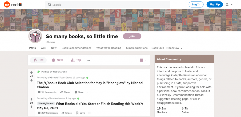 Reddit thread of So many books, so little time