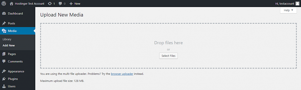 This image shows you how to check your WordPress maximum file upload size. You can use this information to determine whether or not you need to increase the maximum limit.