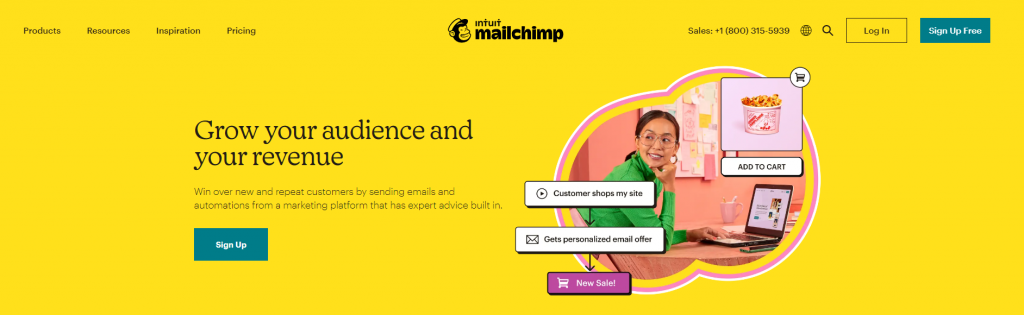 Mailchimp homepage banner