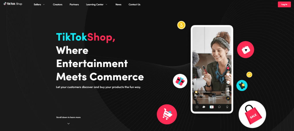 TikTokShop website homepage