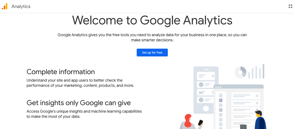 Google analytics homepage