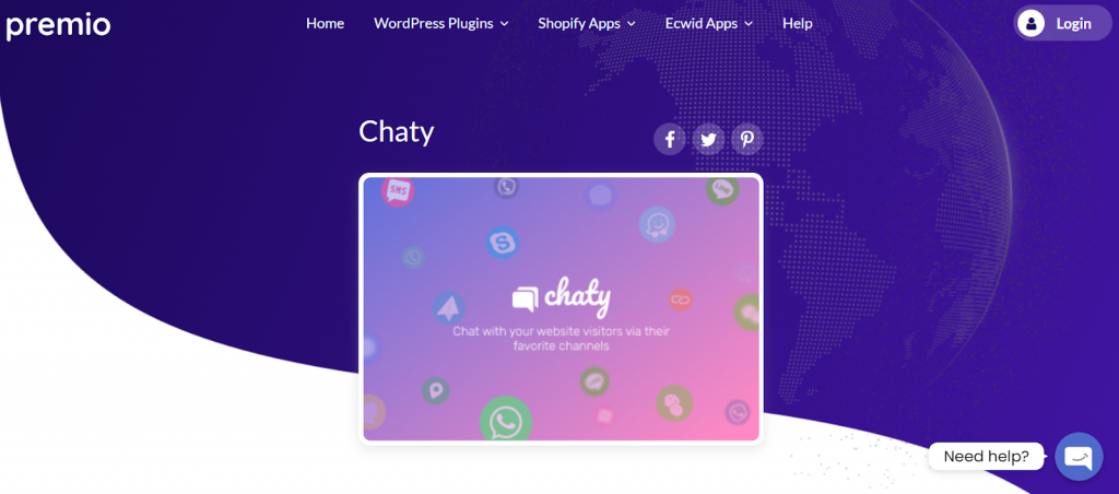Chaty by Premio plugin homepage