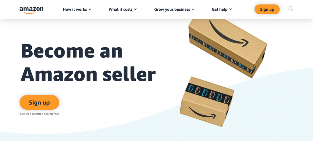 Homepage of Amazon