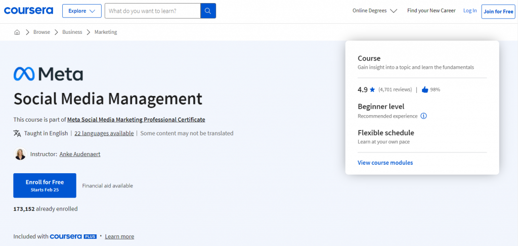 Coursera's homepage