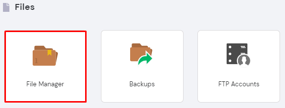 hPanel's File Manager.
