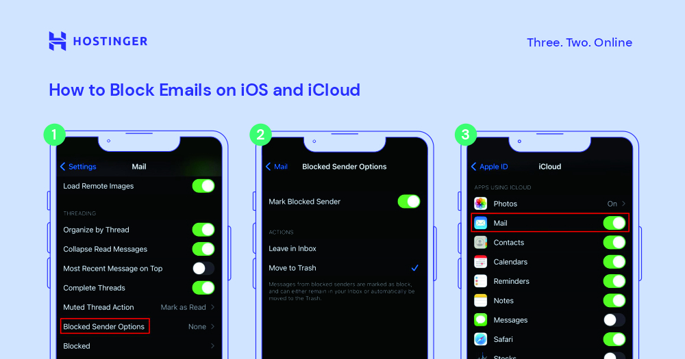 How to block emails on ios icloud