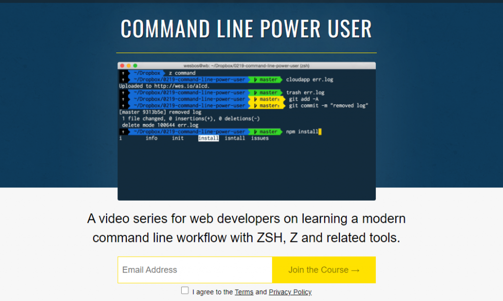 Command Line Power User website homepage
