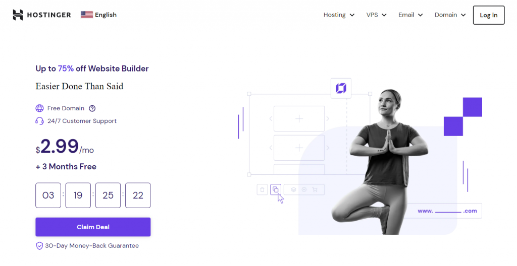 Hostinger Website Builder official homepage