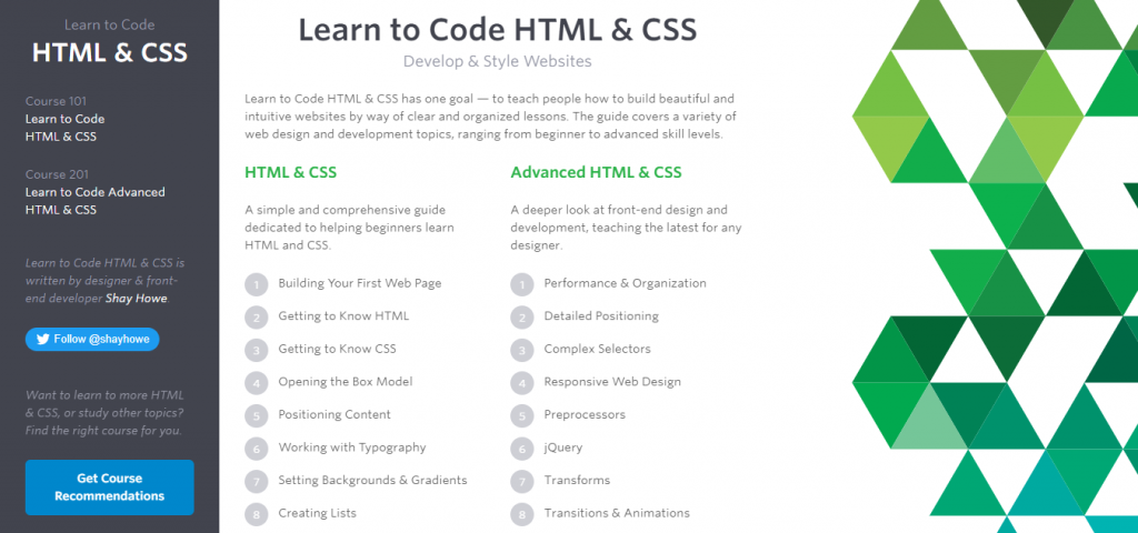 Learn to Code HTML & CSS website homepage