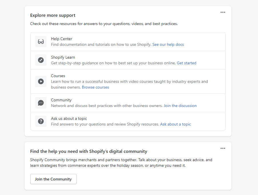 Shopify support options