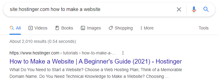 Google search query using site