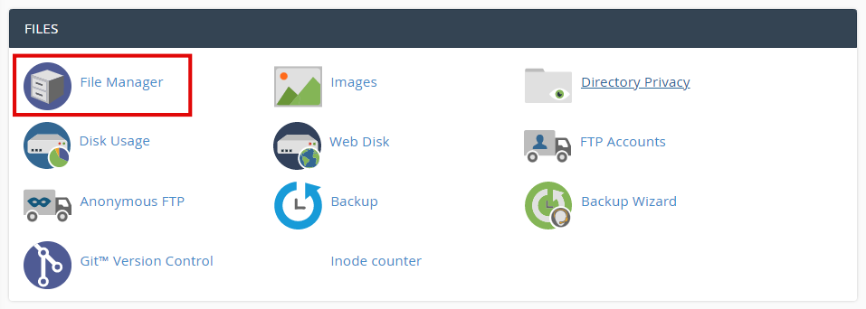 cPanel's file manager