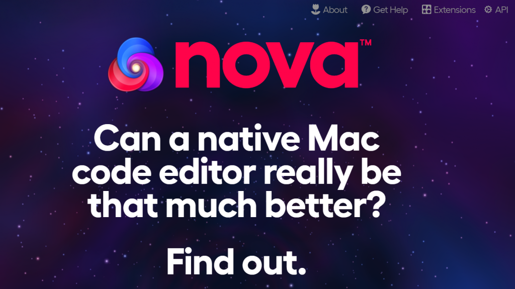 Nova code editor for macOS