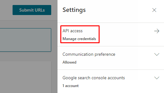 Bing Webmaster Tools API access