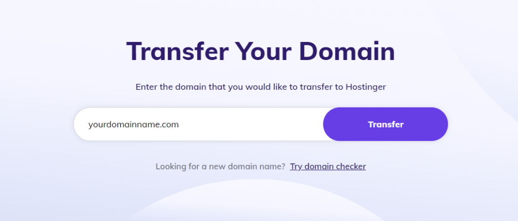Transferring the domain to Hostinger window