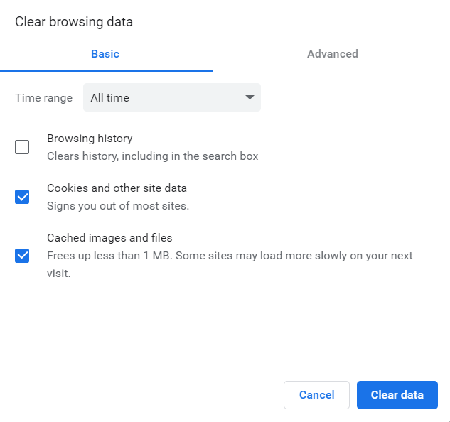 How to clear cookies and cached files on Chrome