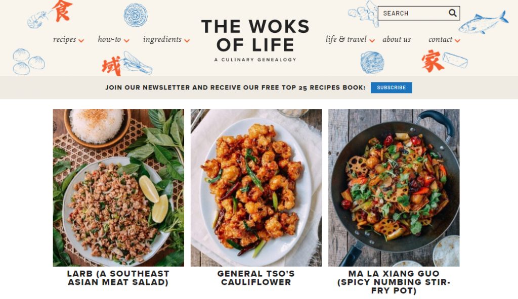 The Woks of Life website homepage.