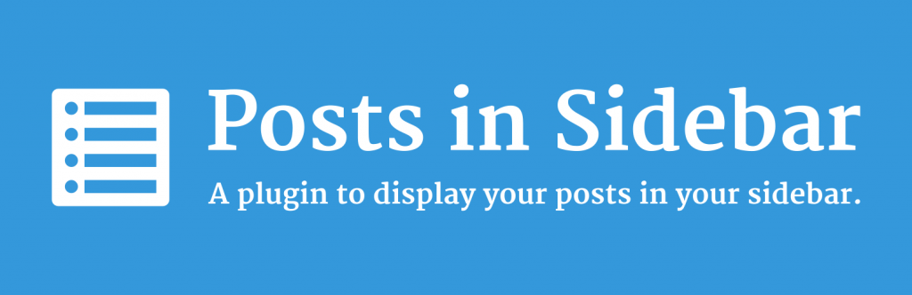 Posts in Sidebar WordPress plugin banner.