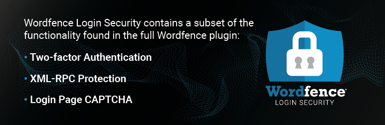 Wordfence login security: 2FA authentication, XML-RPC protection, and login page CAPTCHA.