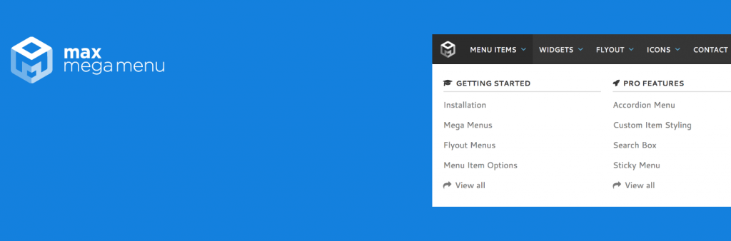 Max Mega Menu: best plugin for replacing the default WordPress menu.