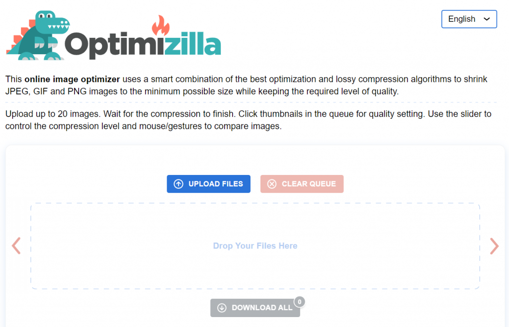 Optimizilla – image optimization and compression tool.