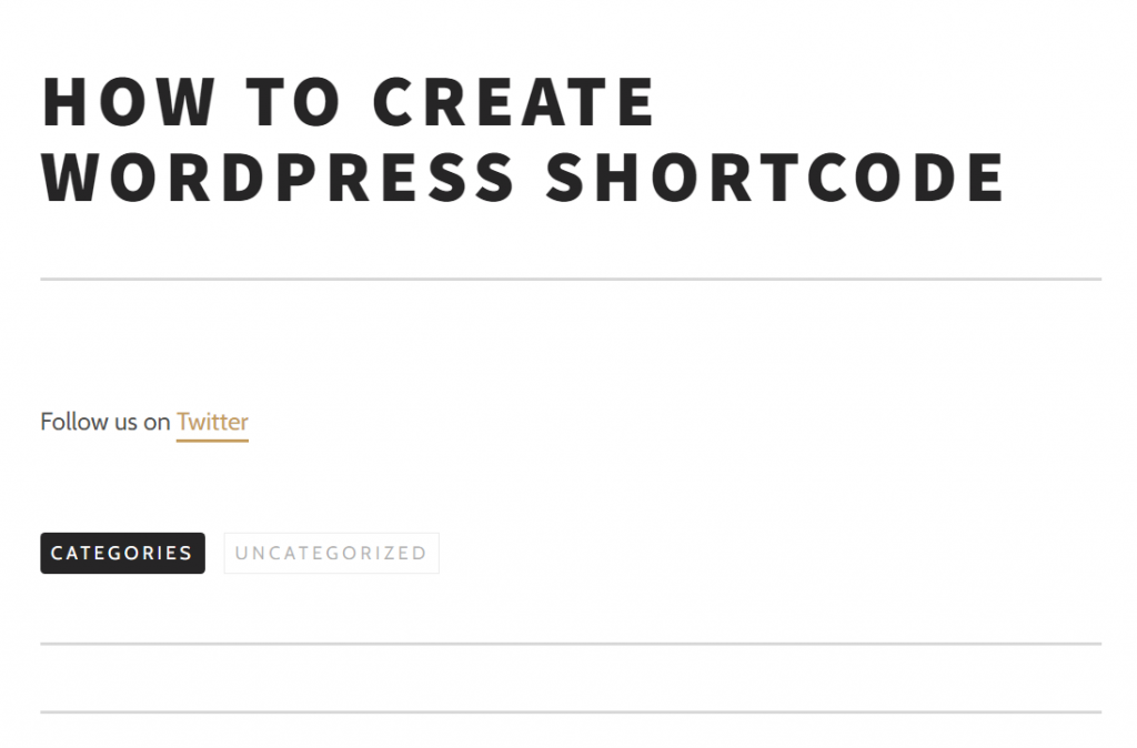 Example of the outcome of a subscribe shortcode on a WordPress site