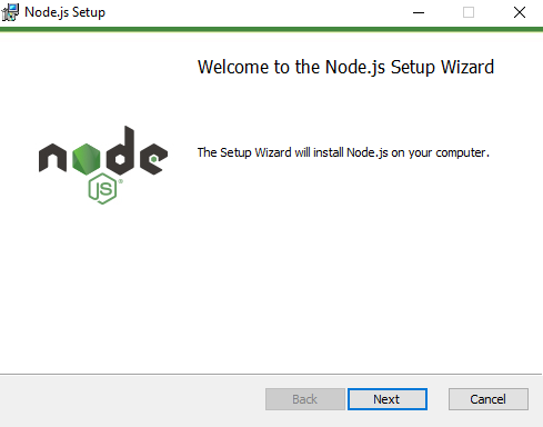 Node.js Setup Wizard on Windows